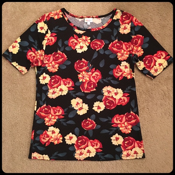 LuLaRoe Gigi Top black and red floral - Picture 1 of 4